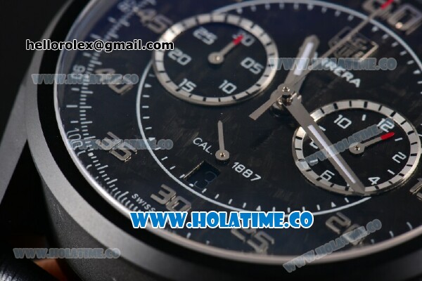 Tag Heuer Carrera Carbon Calibre 1887 Concept Chrono Swiss Valjoux 7750-SHG Automatic PVD Case with Silver Arabic Numeral Markers and Black Dial - Click Image to Close